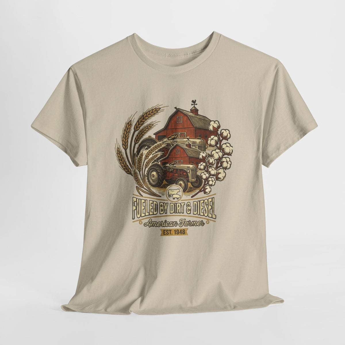 "Raises on Dirt and Diesel"  Farmhouse T-Shirt