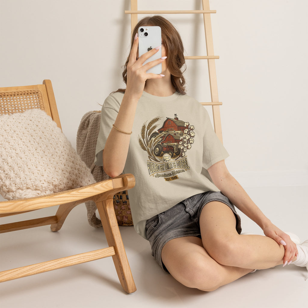 "Raises on Dirt and Diesel"  Farmhouse T-Shirt