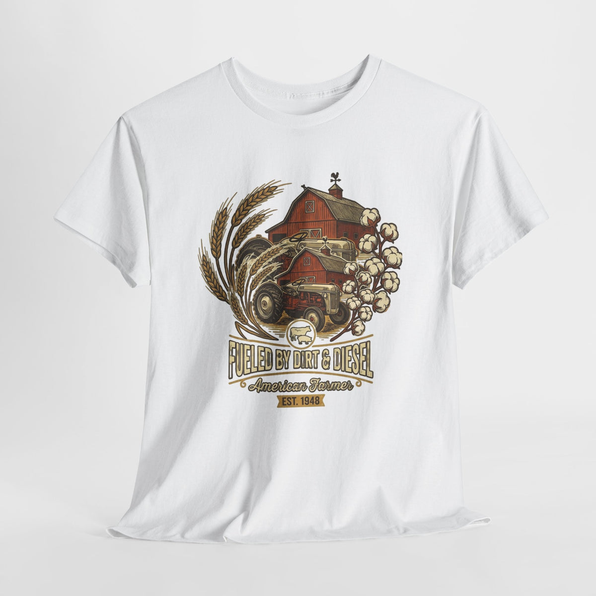 "Raises on Dirt and Diesel"  Farmhouse T-Shirt