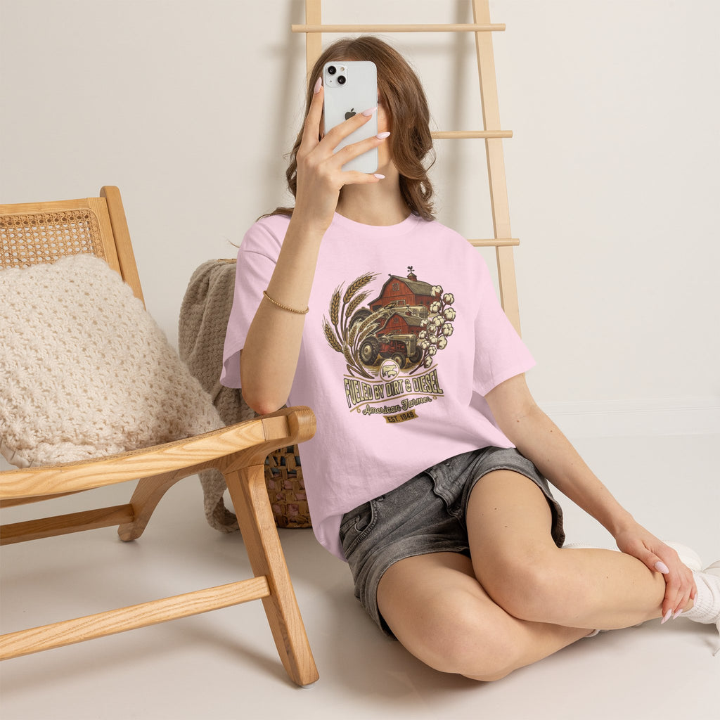 "Raises on Dirt and Diesel"  Farmhouse T-Shirt