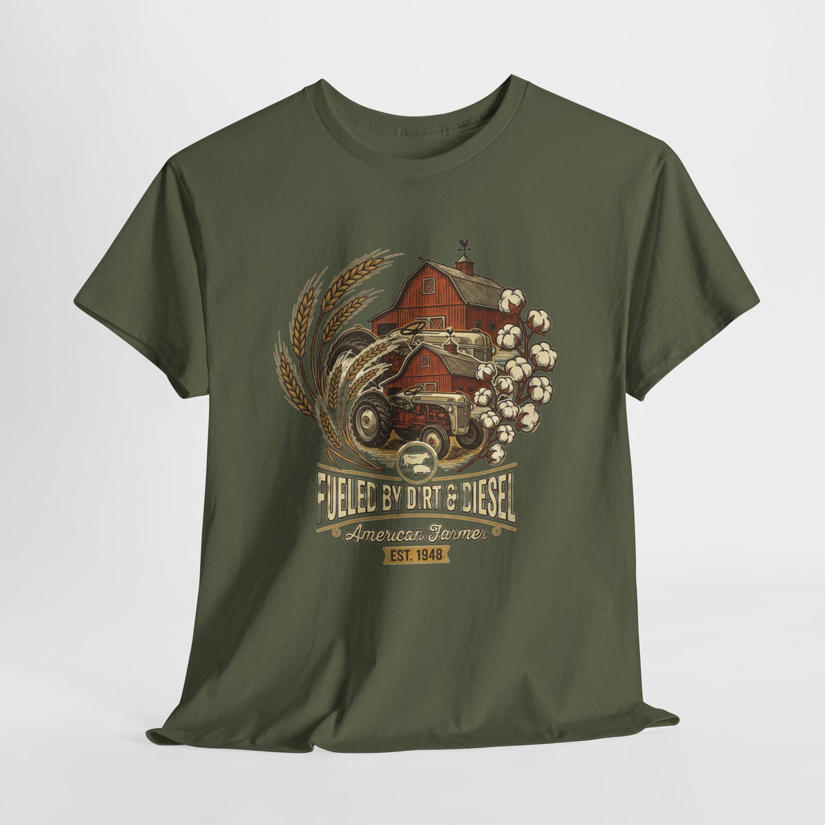 "Raises on Dirt and Diesel"  Farmhouse T-Shirt