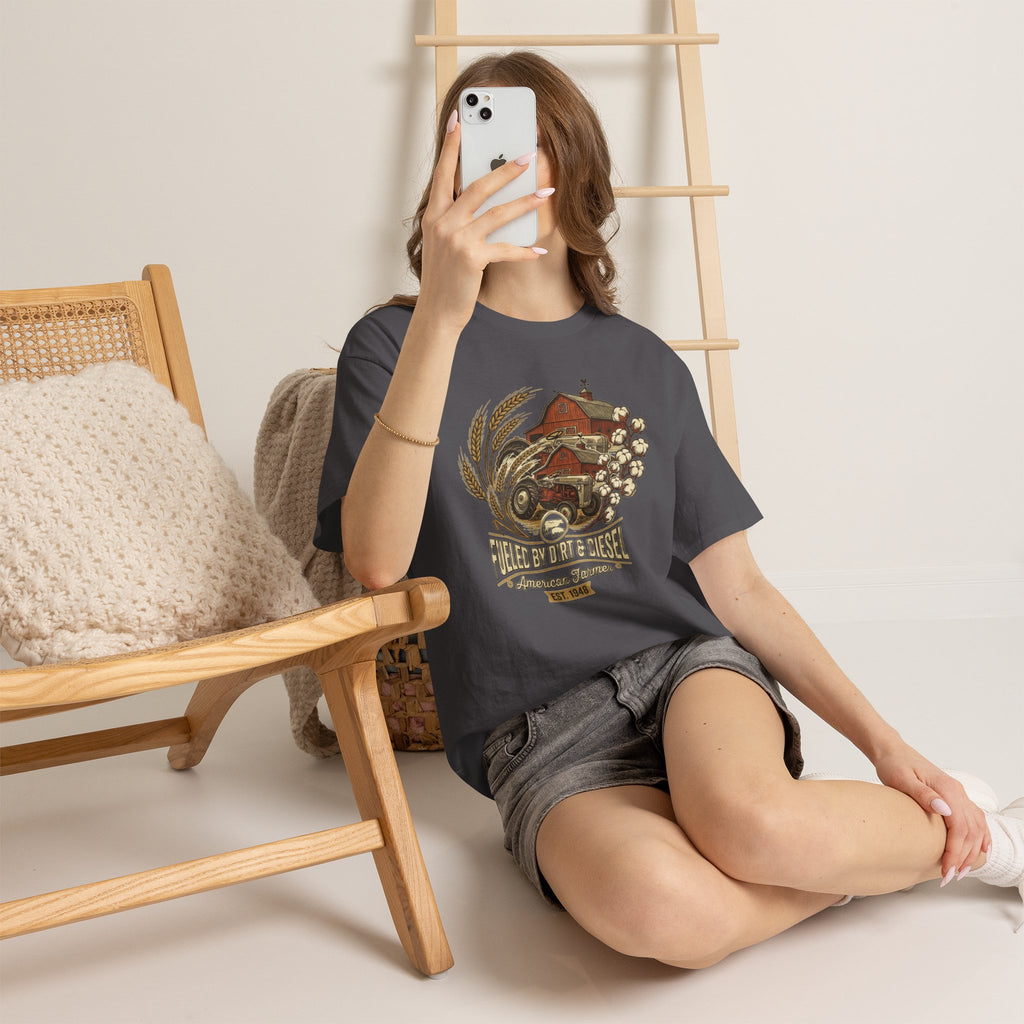"Raises on Dirt and Diesel"  Farmhouse T-Shirt