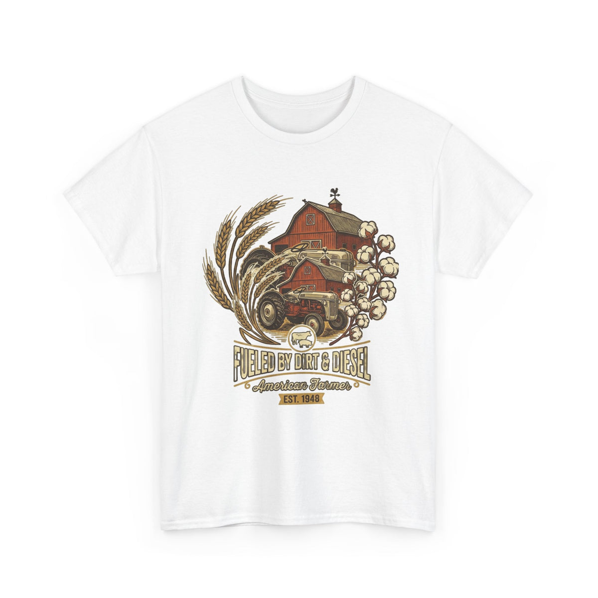 "Raises on Dirt and Diesel"  Farmhouse T-Shirt