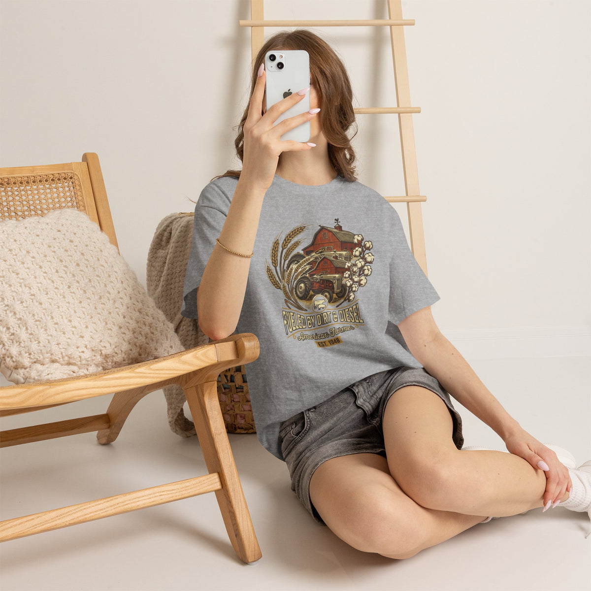 "Raises on Dirt and Diesel"  Farmhouse T-Shirt