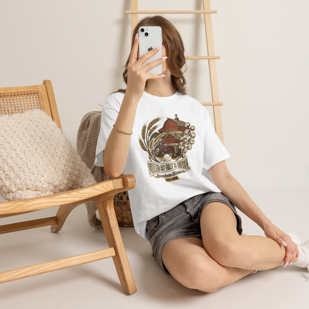 "Raises on Dirt and Diesel"  Farmhouse T-Shirt