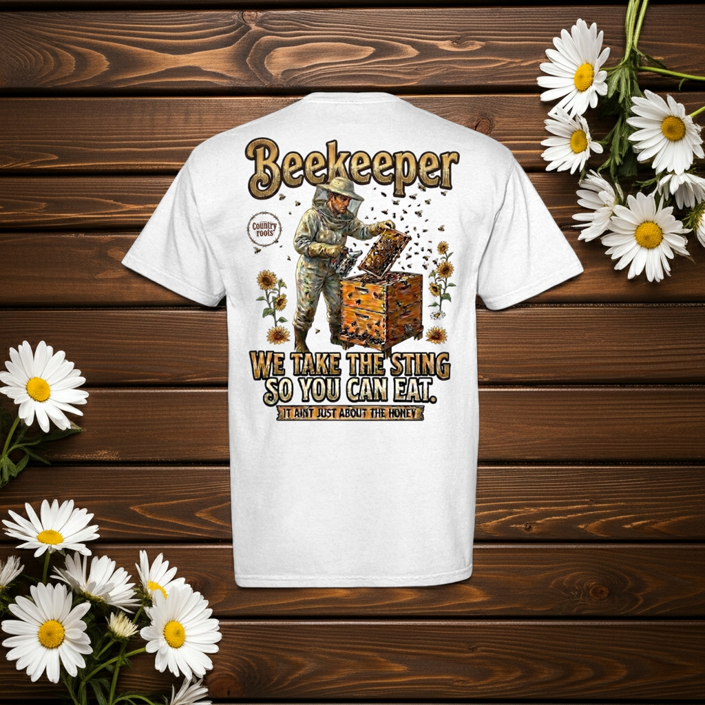 Beekeeper Graphic T-Shirt – Rustic Country Honeybee Tee