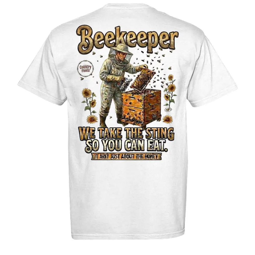 Beekeeper Graphic T-Shirt – Rustic Country Honeybee Tee - T-Shirt