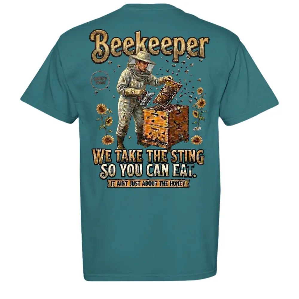 Beekeeper Graphic T-Shirt – Rustic Country Honeybee Tee - T-Shirt