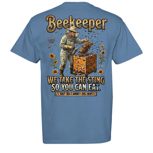 Beekeeper Graphic T-Shirt – Rustic Country Honeybee Tee - T-Shirt