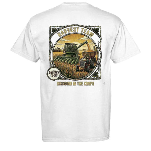 Bringing in the Crops Graphic T-Shirt for rural lifestyle and farmers – Farmer Harvest Country Tee - WHITE / S