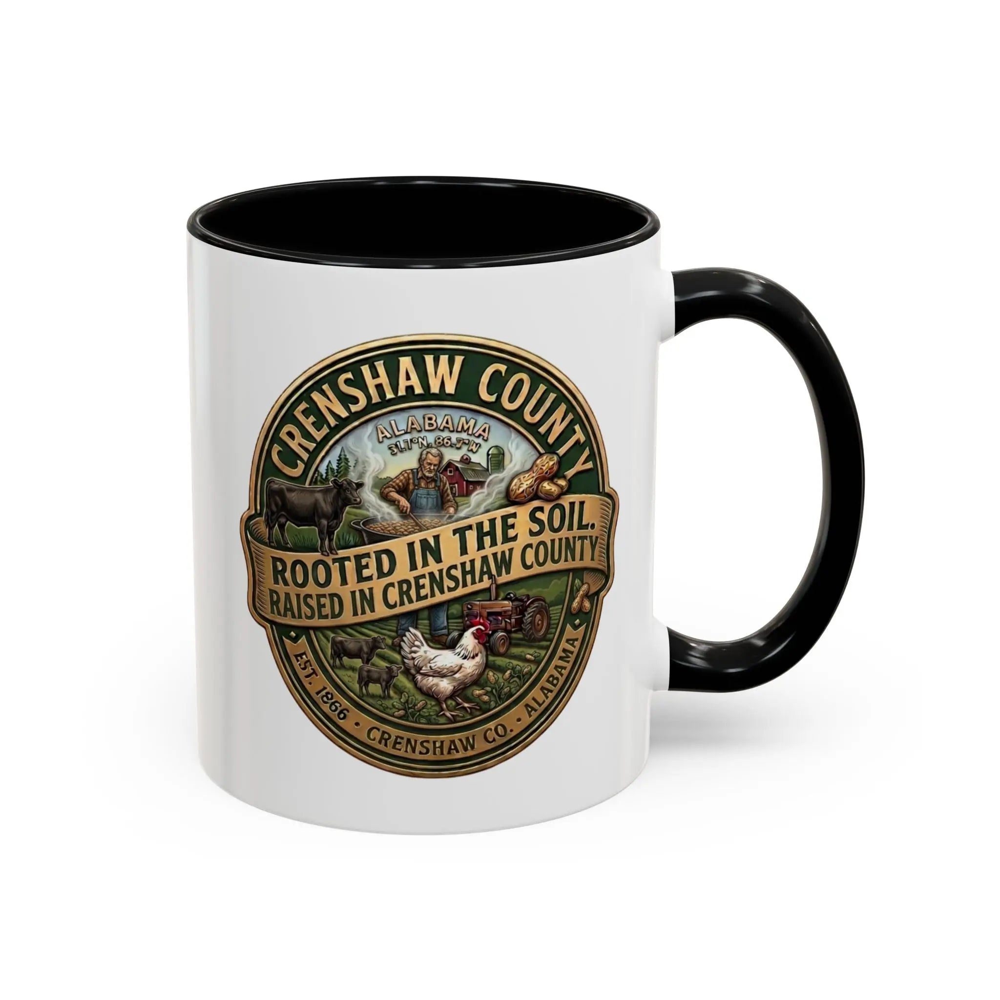 Crenshaw County Accent Coffee Mug — Local County Coffee Cup (11/15 oz) Printify