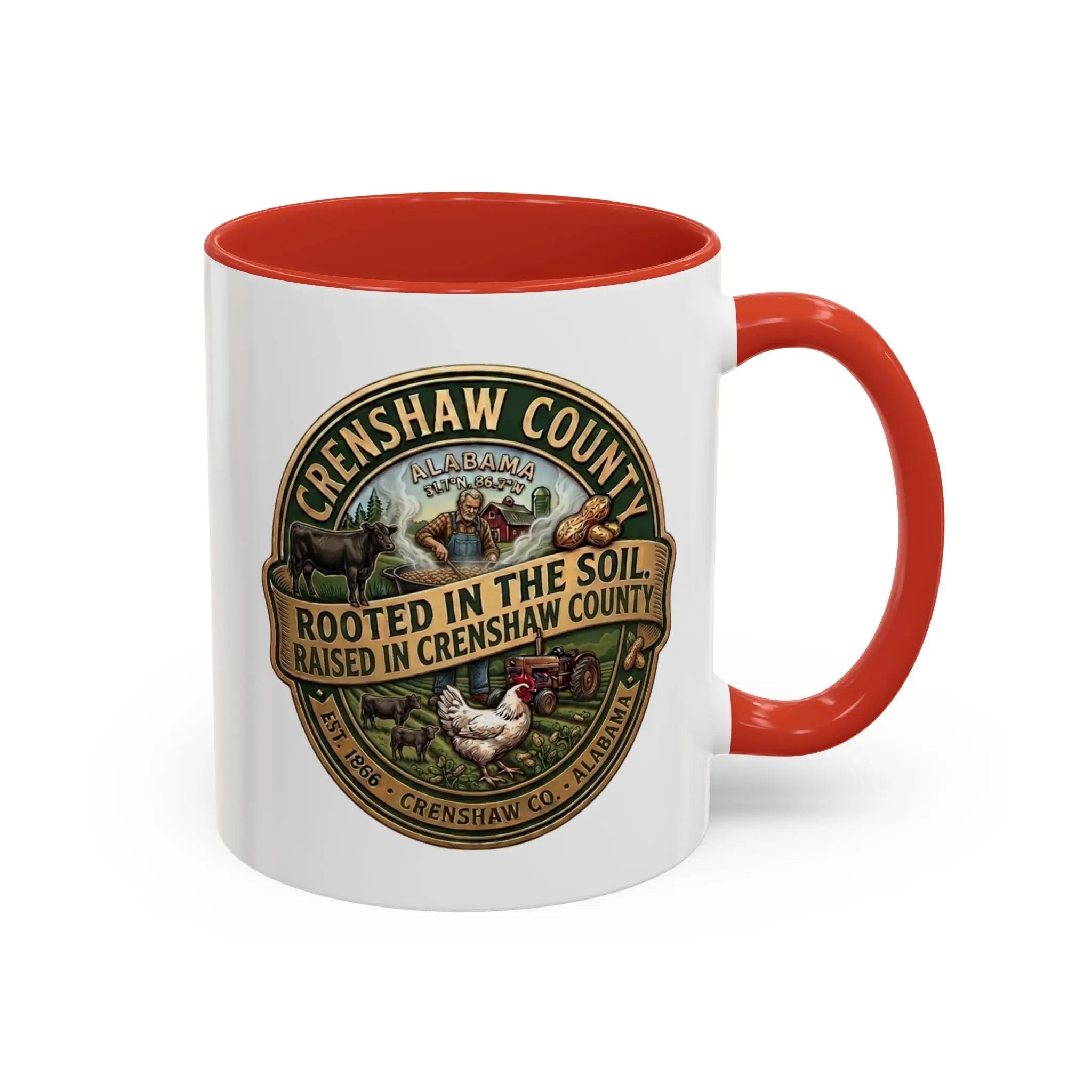 Crenshaw County Accent Coffee Mug — Local County Coffee Cup (11/15 oz) Printify