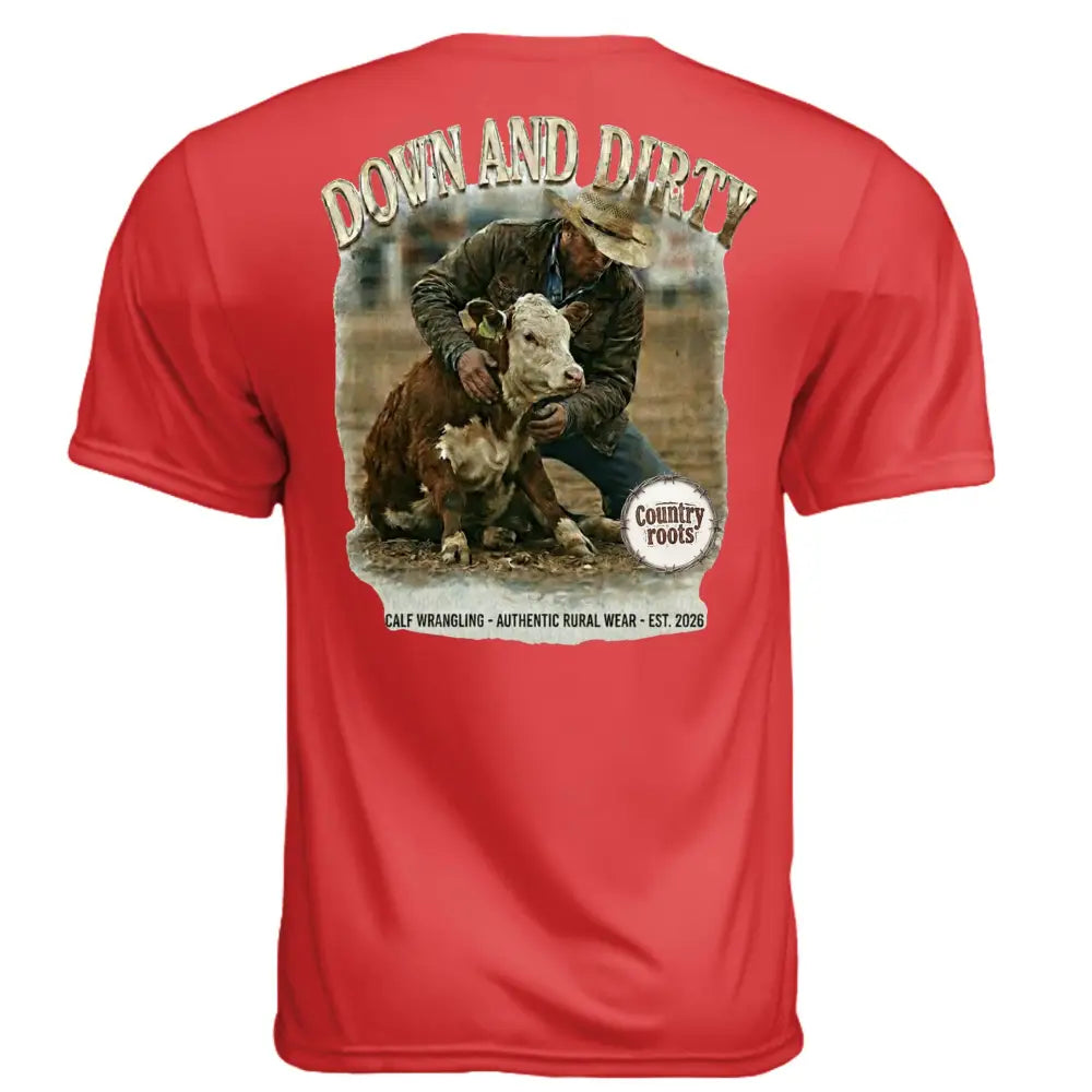 Down and Dirty Cattle Graphic T-Shirt – Country Farming Tee - T-Shirt