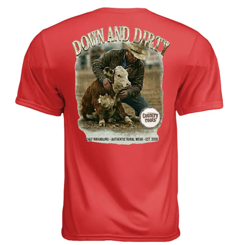 Down and Dirty Cattle Graphic T-Shirt – Country Farming Tee - T-Shirt