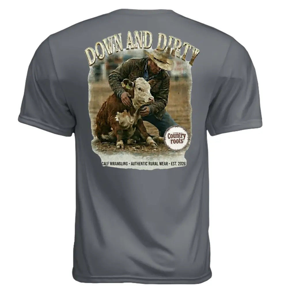 Down and Dirty Cattle Graphic T-Shirt – Country Farming Tee - T-Shirt