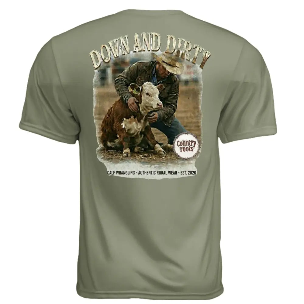 Down and Dirty Cattle Graphic T-Shirt – Country Farming Tee - T-Shirt
