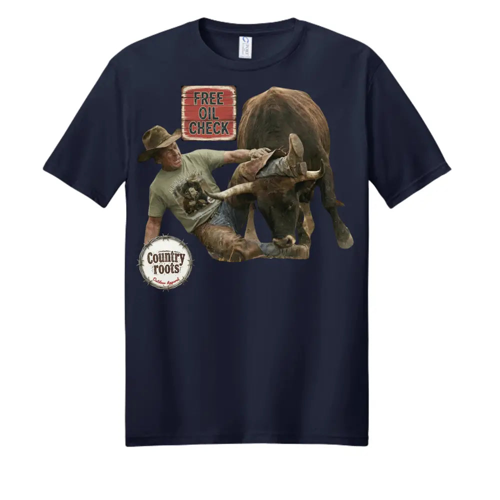 Free Oil Check Cowboy T shirt - T-Shirt