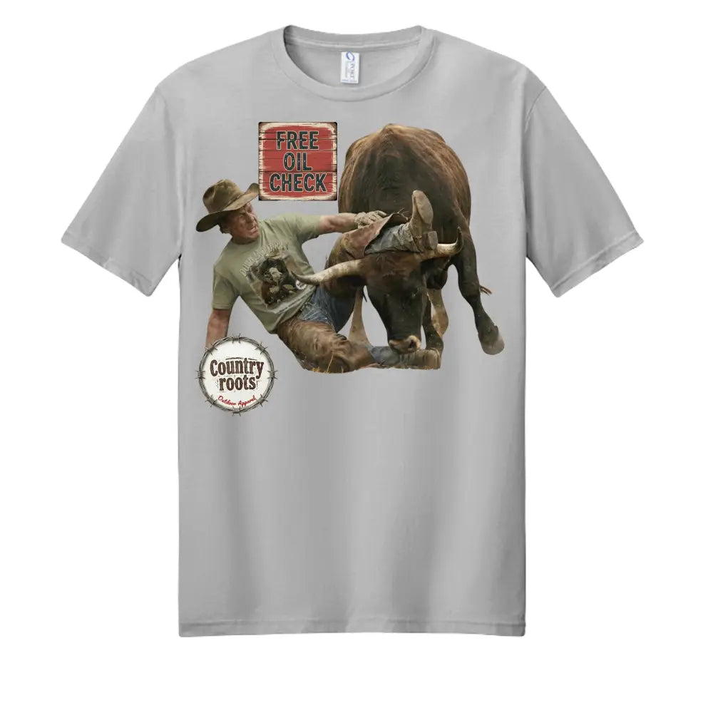 Free Oil Check Cowboy T shirt - T-Shirt