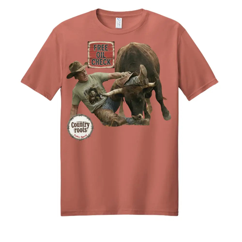 Free Oil Check Cowboy T shirt - Coral / S / Port & Company PC450 Port & Company ® Fan Favorite Tee. PC450 - T-Shirt