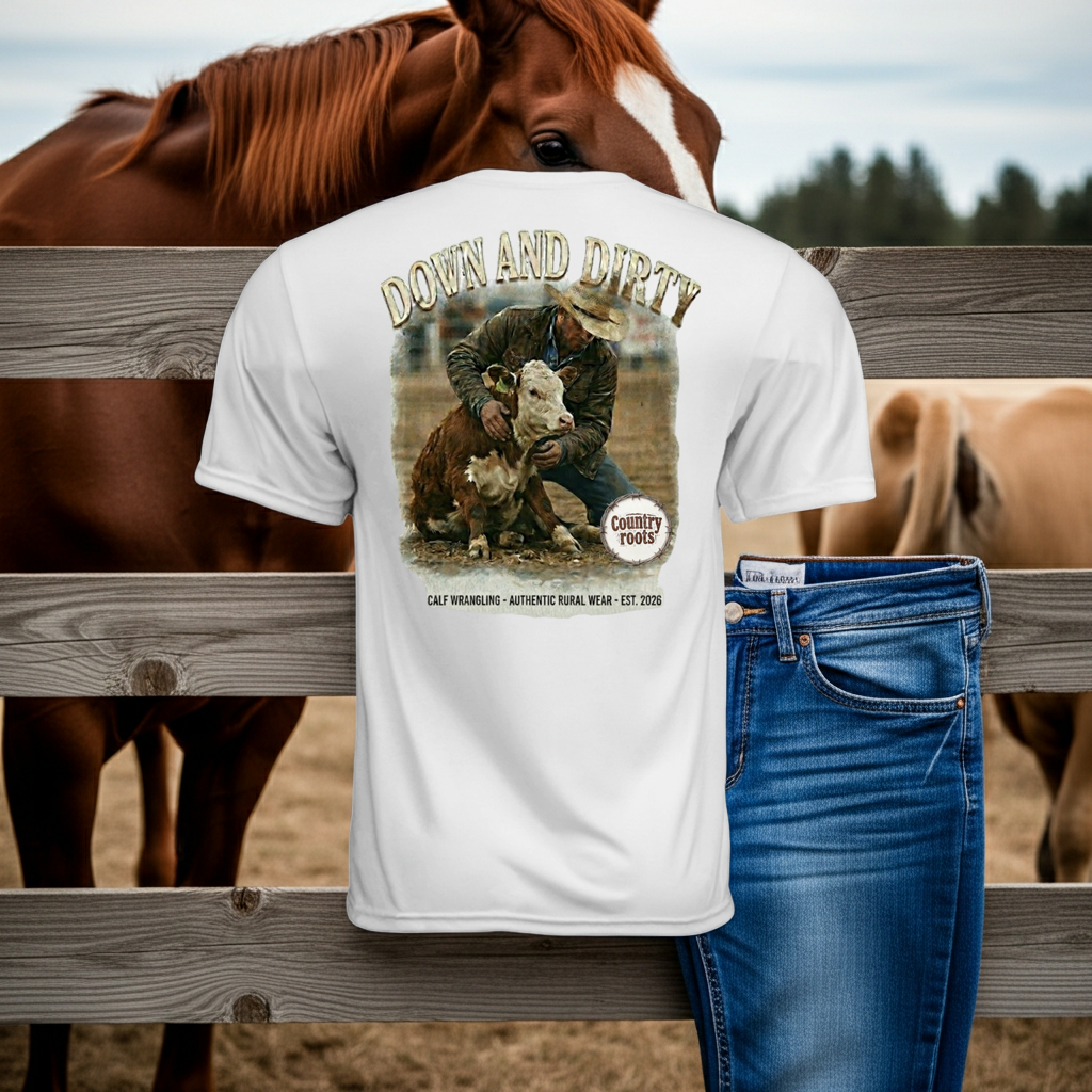Down and Dirty Cattle Graphic T-Shirt – Country Farming Tee