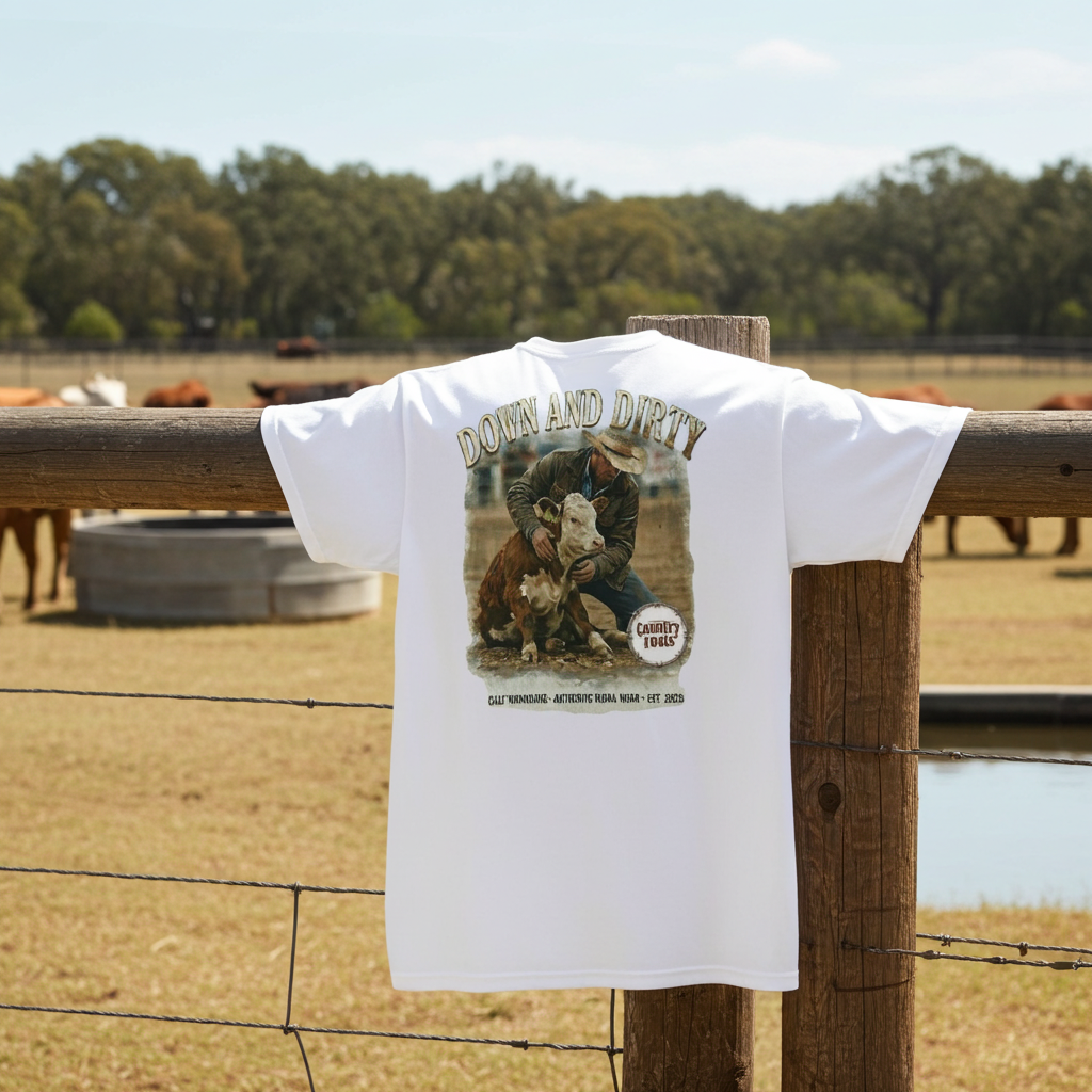 Down and Dirty Cattle Graphic T-Shirt – Country Farming Tee